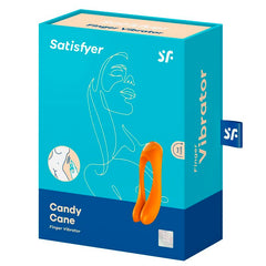 SATISFYER - CANDY CANE FINGER VIBRATOR ORANGE - 53Xshop