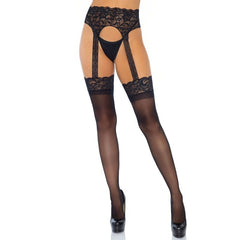 LEG AVENUE - OPAQUE GARTERBELT STOCKING ONE SIZE - 53Xshop