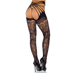 LEG AVENUE - WRAP AROUND CROTHLESS TIGHTS ONE SIZE - 53Xshop