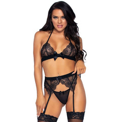 LEG AVENUE - THREE PIECES SET TOP, GARTER BELT AND G-STRING - 53Xshop