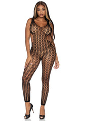 LEG AVENUE - LATTICE NET BODYSTOCKING ONE SIZE - 53Xshop