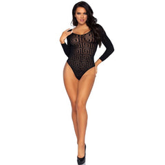 LEG AVENUE - MOSAIC SNAP CROTH BODYSUIT ONE SIZE - 53Xshop