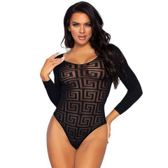 LEG AVENUE - MOSAIC SNAP CROTH BODYSUIT ONE SIZE - 53Xshop