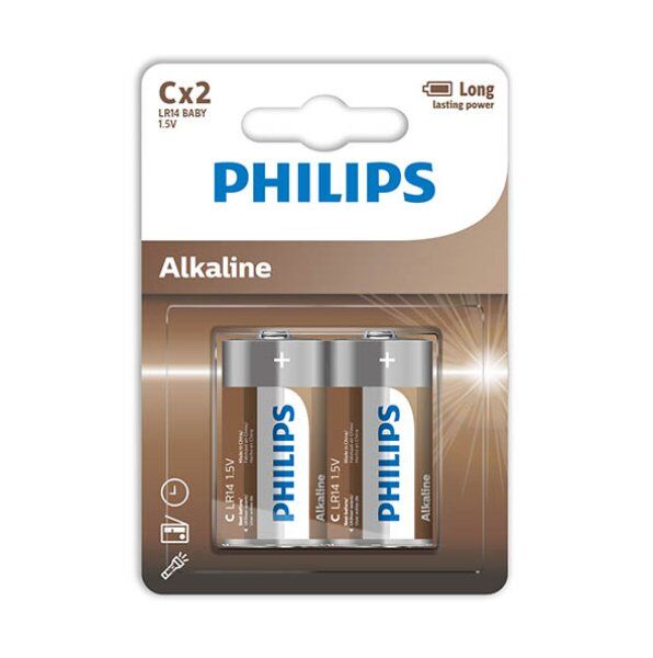 PHILIPS - ALKALINE BATTERIES C LR14 BLISTER*2 - 53Xshop