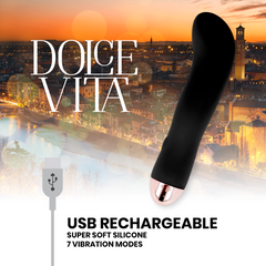 DOLCE VITA - RECHARGEABLE VIBRATOR TWO BLACK 7 SPEED - 53Xshop