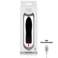 DOLCE VITA - RECHARGEABLE VIBRATOR FOUR BLACK 7 SPEEDS - 53Xshop
