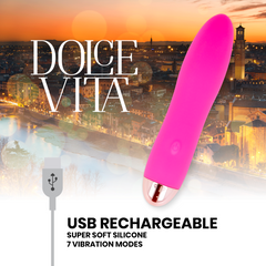 DOLCE VITA - RECHARGEABLE VIBRATOR FOUR PINK 7 SPEEDS - 53Xshop