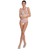 PASSION - WOMAN BS086 BODYSTOCKING BLANCO TALLA UNICA - 53Xshop