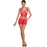 PASSION - WOMAN BS090 BODYSTOCKING ROJO TALLA UNICA - 53Xshop