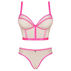OBSESSIVE - NUDELIA SET TWO PIECES PINK S/M - 53Xshop