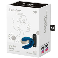 SATISFYER - DOUBLE LOVE LUXURY PARTNER VIBRATOR BLUE - 53Xshop