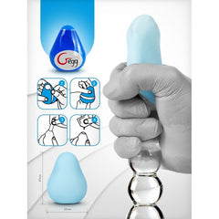 G-VIBE - REUSABLE TEXTURED MASTURBATOR EGG BLUE - 53Xshop