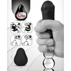 G-VIBE - REUSABLE TEXTURED MASTURBATOR EGG BLACK - 53Xshop