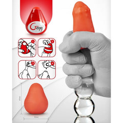 G-VIBE - REUSABLE TEXTURED MASTURBATOR EGG RED - 53Xshop
