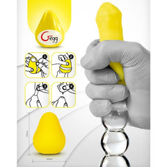 G-VIBE - REUSABLE YELLOW TEXTURED MASTURBATOR EGG - 53Xshop