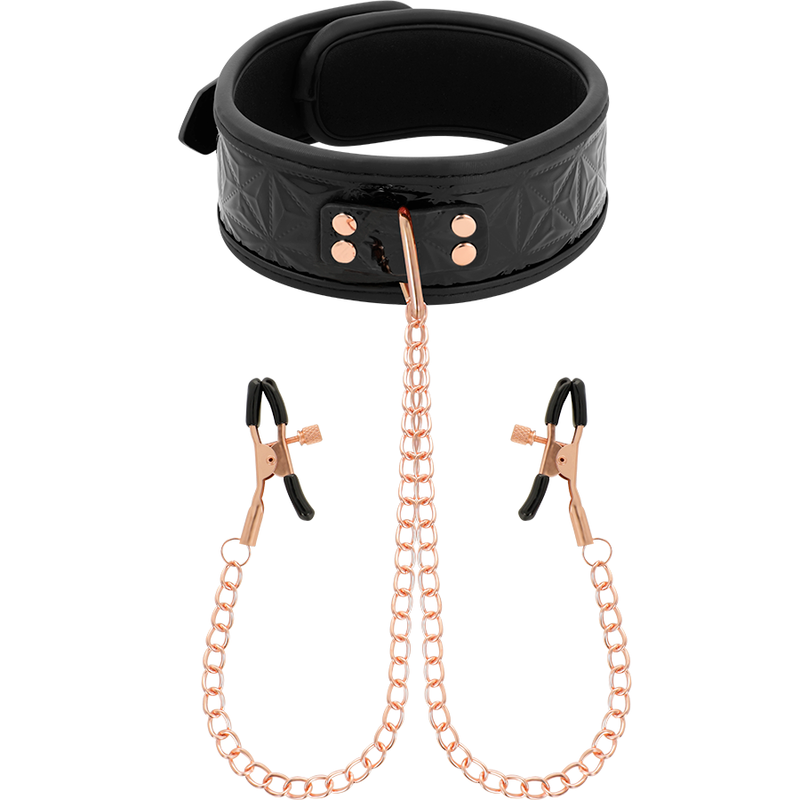 BEGME - BLACK EDITION COLLAR WITH NIPPLE CLAMPS WITH NEOPRENE LINING - 53Xshop
