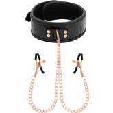 BEGME - BLACK EDITION COLLAR WITH NIPPLE CLAMPS WITH NEOPRENE LINING - 53Xshop
