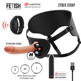 FETISH SUBMISSIVE CYBER STRAP - HARNESS WITH DILDO AND BULLET REMOTE CONTROL WATCHME M TECHNOLOGY - 53Xshop