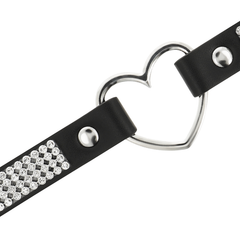 COQUETTE CHIC DESIRE - VEGAN LEATHER CHOKER WITH HEART - 53Xshop