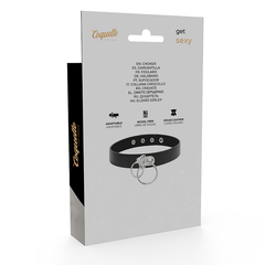 COQUETTE CHIC DESIRE - DOUBLE RING VEGAN LEATHER CHOKER - 53Xshop