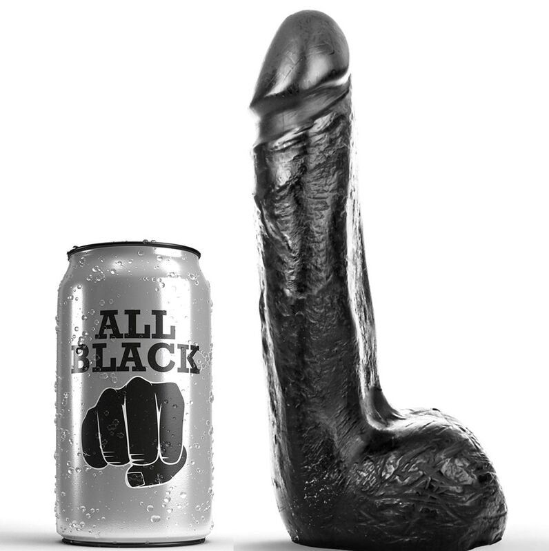 ALL BLACK - SOFT BLACK REALISTIC DILDO 20 CM - 53Xshop