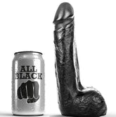 ALL BLACK - SOFT BLACK REALISTIC DILDO 20 CM - 53Xshop