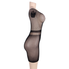 QUEEN LINGERIE - SHORT SLEEVE NET BODY DRESS S/L - 53Xshop