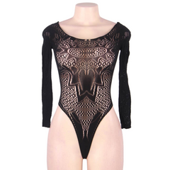 QUEEN LINGERIE - LONG SLEEVE TEDDY S/L - 53Xshop