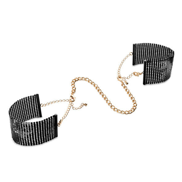BIJOUX - DÉSIR MÉTALLIQUE BLACK METAL MESH HANDCUFFS - 53Xshop