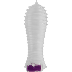 OHMAMA - TEXTURED PENIS SHEATH WITH VIBRATING BULLET - 53Xshop