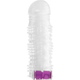 OHMAMA - TEXTURED PENIS SHEATH WITH VIBRATING BULLET - 53Xshop