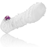 OHMAMA - TEXTURED PENIS SHEATH WITH WIDE TIP VIBRATING BULLET - 53Xshop
