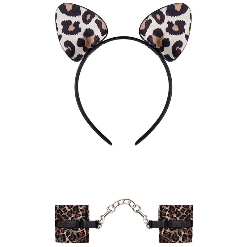 OBSESSIVE - TIGERLLA HANDCUFFS AND LEOPARD EARS - 53Xshop