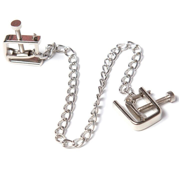 OHMAMA FETISH - METAL SCREW CLAMPS WITH CHAIN - 53Xshop