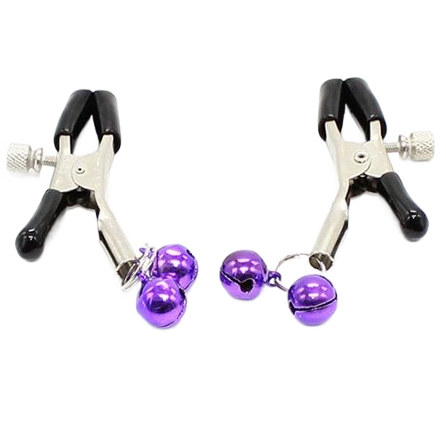OHMAMA FETISH - NIPPLE Clamps WITH LILAC BELL - 53Xshop