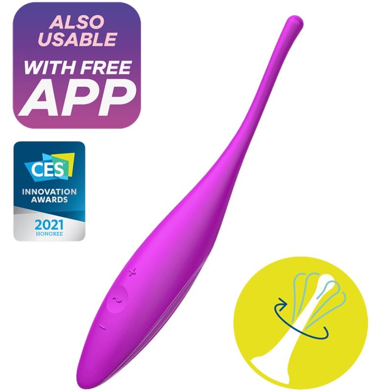 SATISFYER - TWIRLING JOY CLIT TIP VIBRATOR FUCHSIA - 53Xshop