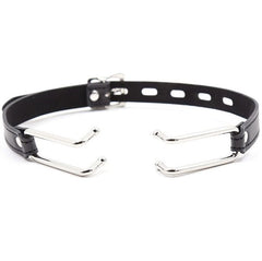 OHMAMA FETISH - BÂILLON EN CUIR AVEC CROCHETS EN MÉTAL