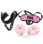 OHMAMA FETISH - BONDAGE SET OF HANDCUFFS, WHIP AND MASK