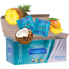 PASANTE - CONDOMS TROPICAL FLAVORS 144 UNITS - 53Xshop