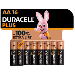 DURACELL - PLUS POWER 100 ALKALINE BATTERY AA LR6 16 UNIT