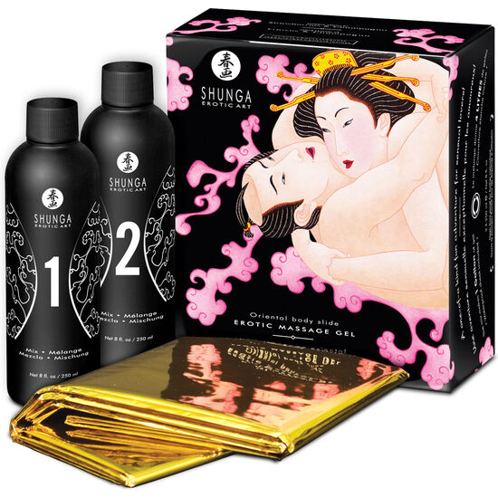 SHUNGA - ORIENTAL BODY TO BODY EROTIC MASSAGE GEL STRAWBERRIES AND CAVA - 53Xshop