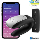 SATISFYER - DOUBLE FUN PARTNER VIBRATOR BLACK - 53Xshop