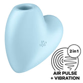 SATISFYER - CUTIE HEART AIR PULSE STIMULATOR & VIBRATOR BLUE
