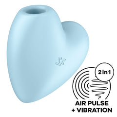 SATISFYER - CUTIE HEART AIR PULSE STIMULATOR & VIBRATOR BLUE