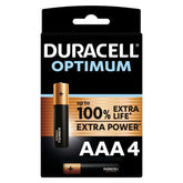 DURACELL - OPTIMUM 200 ALKALINE BATTERY AAA LR03 4 UNIT