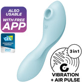 SATISFYER - CURVY TRINITY 5 AIR PULSE STIMULATOR & VIBRATOR APP WHITE