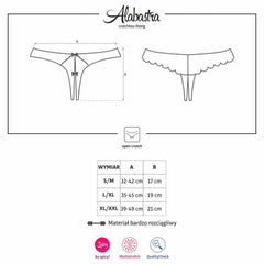OBSESSIVE - ALABASTRA THONG CROTCHLESS WHITE S/M - 53Xshop