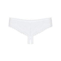 OBSESSIVE - ALABASTRA THONG CROTCHLESS WHITE S/M - 53Xshop