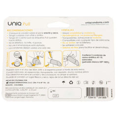 UNIQ - PULL LATEX FREE CONDOMS WITH STRIPS 3 UNITS - 53Xshop