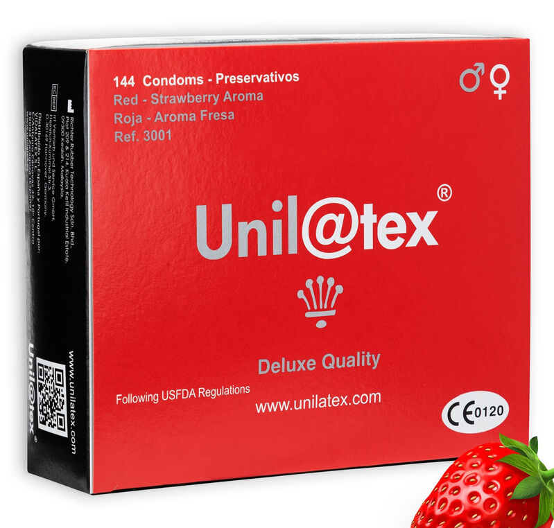 UNILATEX - RED / STRAWBERRY PRESERVATIVES 144 UNITS - 53Xshop